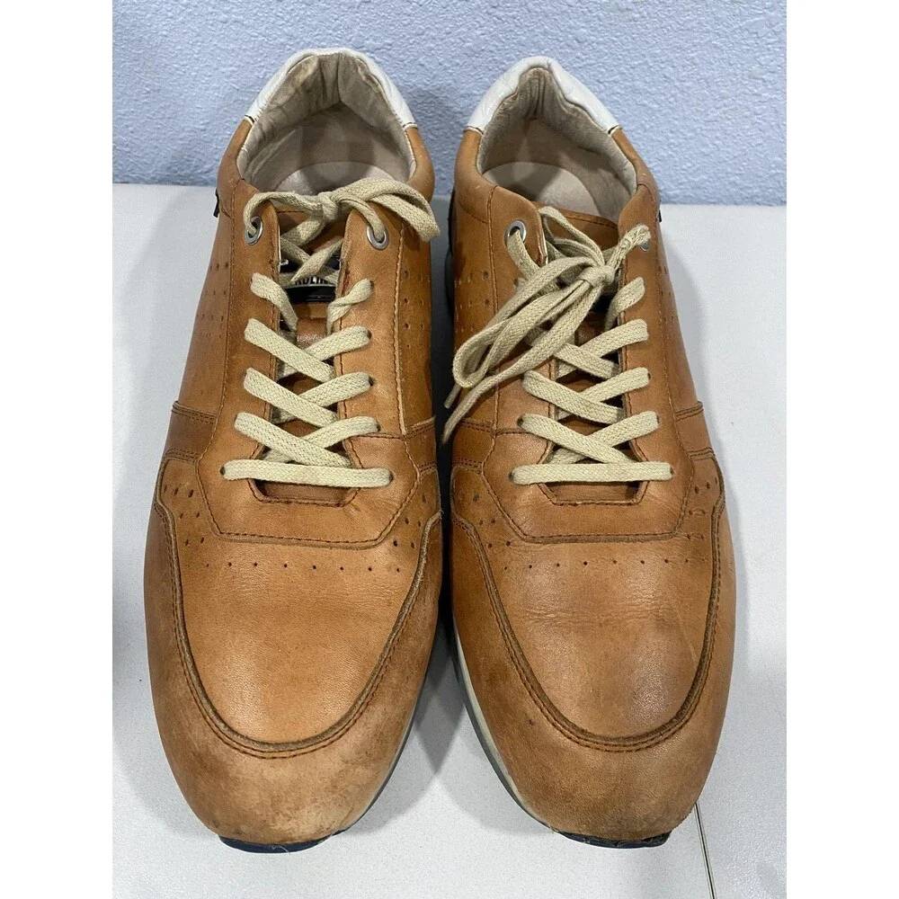 Pikolinos Shoes Mens Size 10.5 EU 44 Brown Leather Perforated Lace Up Sneakers